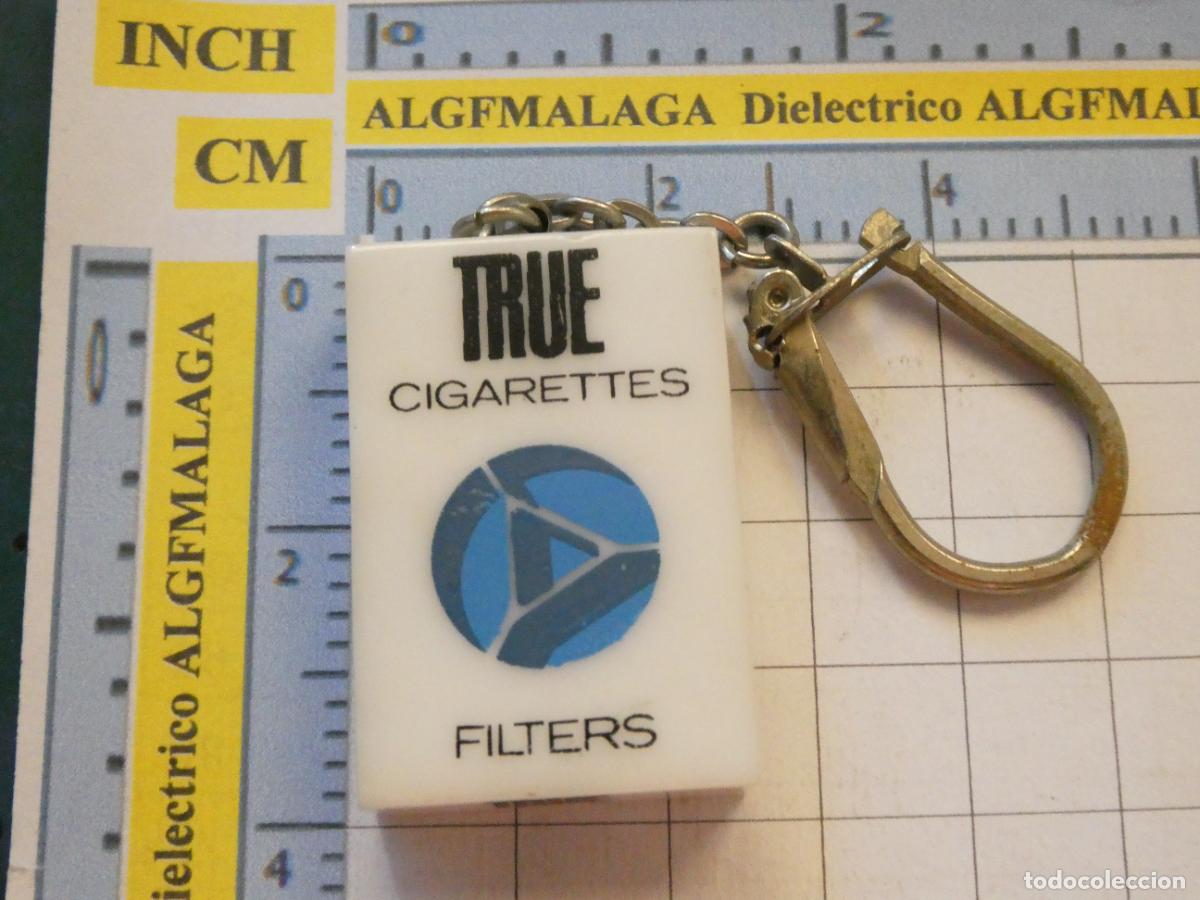 Collection of Keychains: LLAVERO DE TABACOS CIGARROS. CAJETILLA TRUE CIGARETTES FILTERS