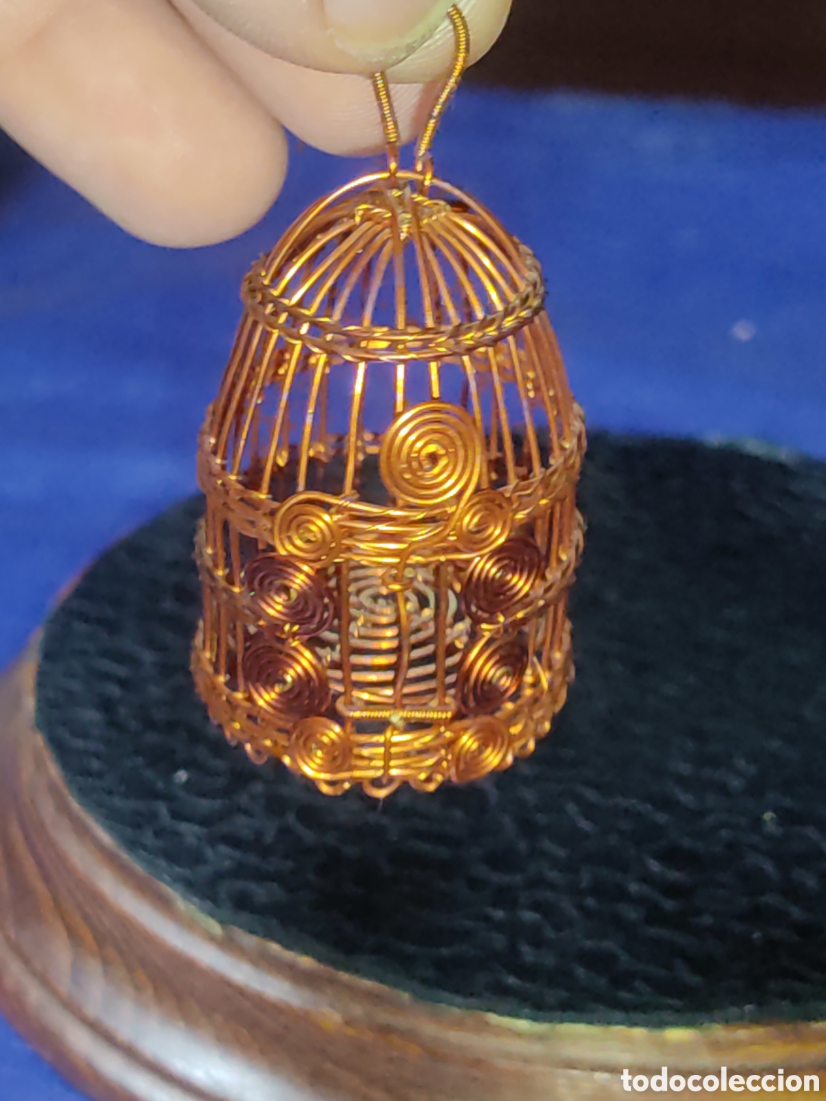 Coleccionismo de llaveros: Jaula de perdiz miniatura hecha a mano.Vintage.