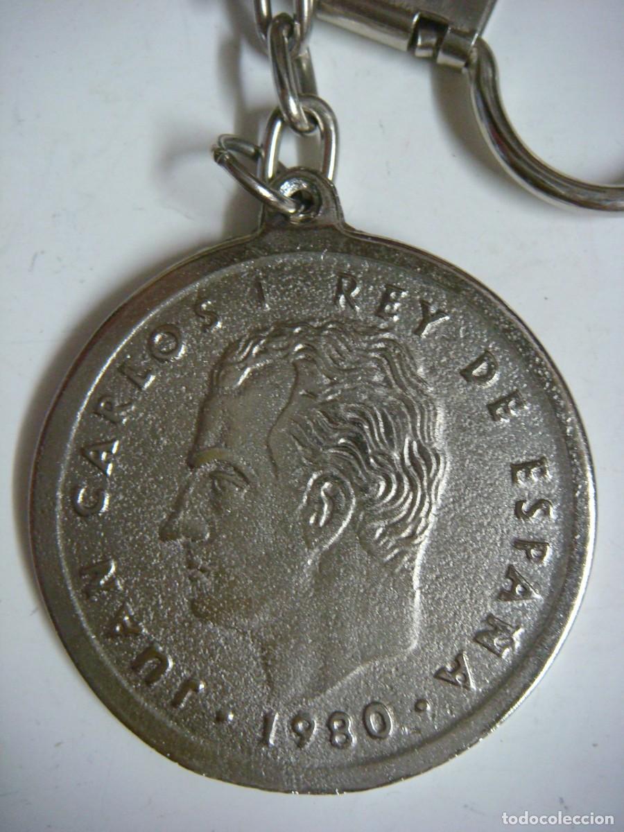 Coleccionismo de llaveros: LLAVERO REPRODUCION MONEDA DE 100 PESETAS JUAN CARLOS I MUNDIAL 82