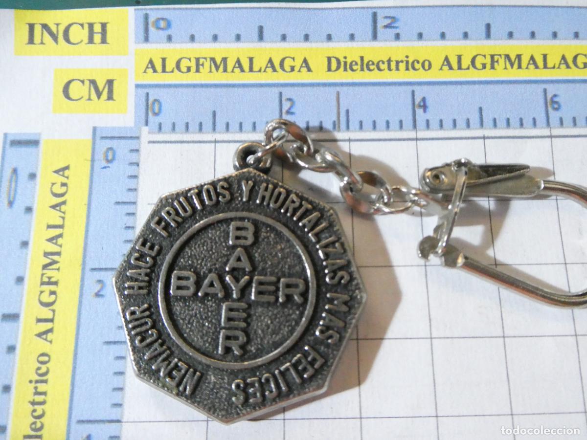 Collection of Keychains: LLAVERO DE MEDICINAS MEDICAMENTOS. BAYER MEMACUR FRUTOS HORTALIZAS
