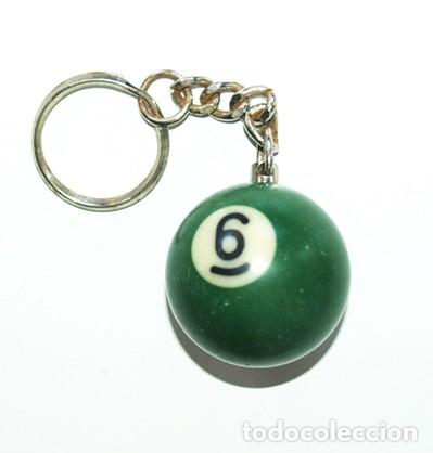 Coleccionismo de llaveros: LLAVERO BOLA DE BILLAR N&ordm; 6 - VERDE - BOLITA MINIATURA MACIZA - SEIS - DEPORTE JUEGO -OTRAS EN VENTA
