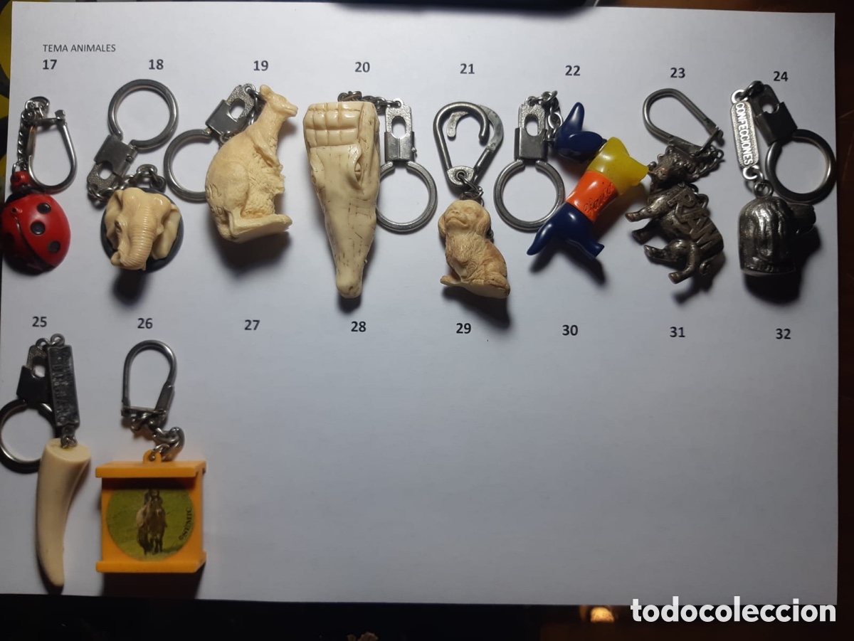 Sammlung von Schl&uuml;sselanh&auml;ngern: Llaveros antiguos figuras de animales
