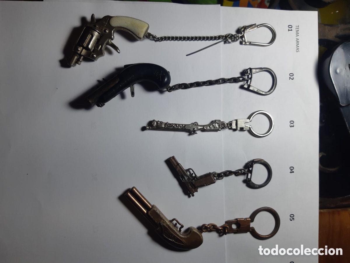 Sammlung von Schl&uuml;sselanh&auml;ngern: Llaveros antiguos armas en miniatura