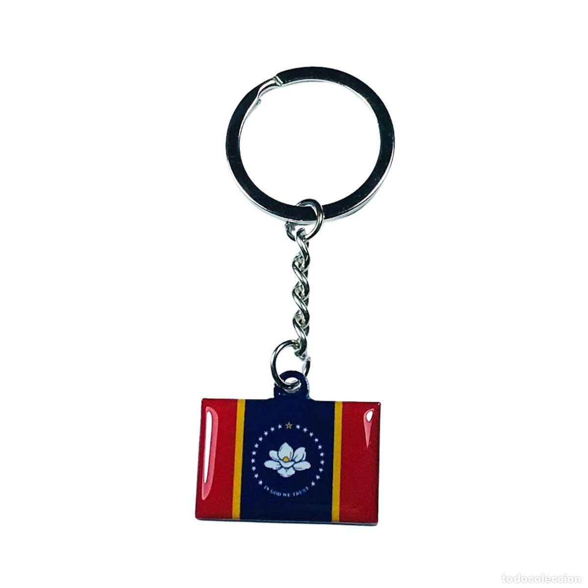 Colecionismo de porta-chaves: Llavero Metal - Bandera Estado Mississippi - USA