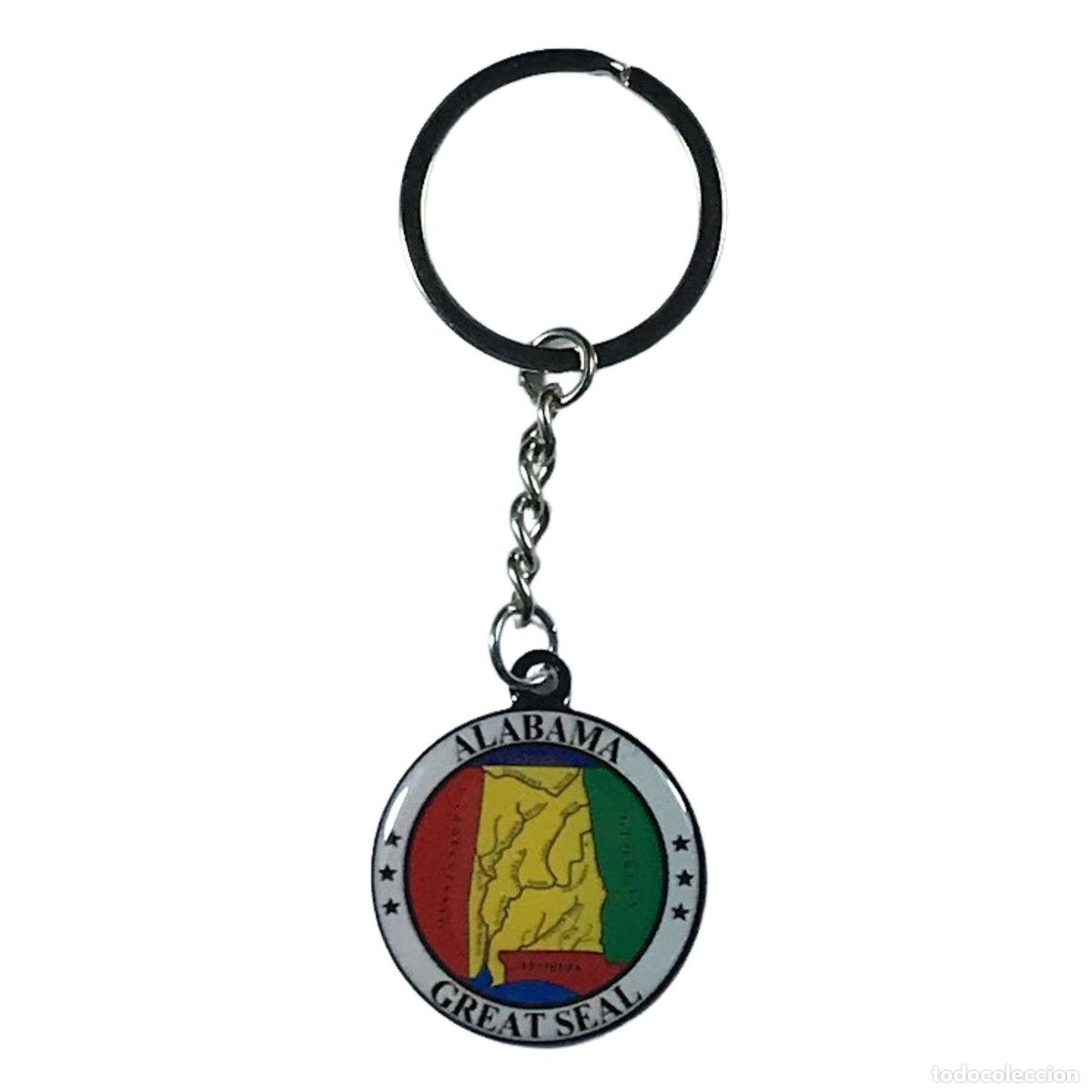 Collection of Keychains: Llavero Metal - Escudo Estado Alabama - USA
