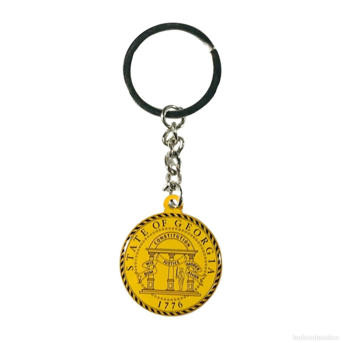 Collection of Keychains: Llavero Metal - Escudo Estado Georgia - USA
