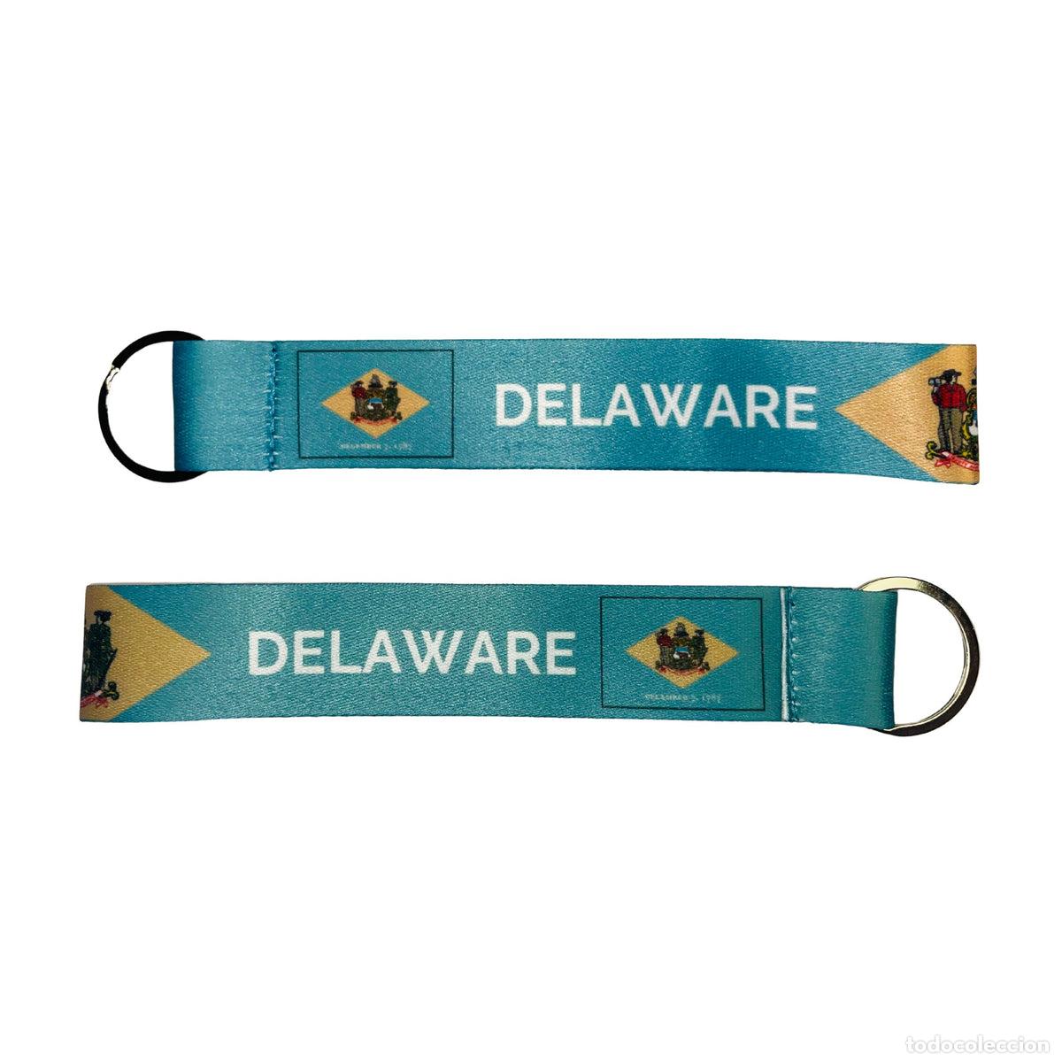 Collection of Keychains: Llavero Tela - Bandera Estado delaware - USA - K067