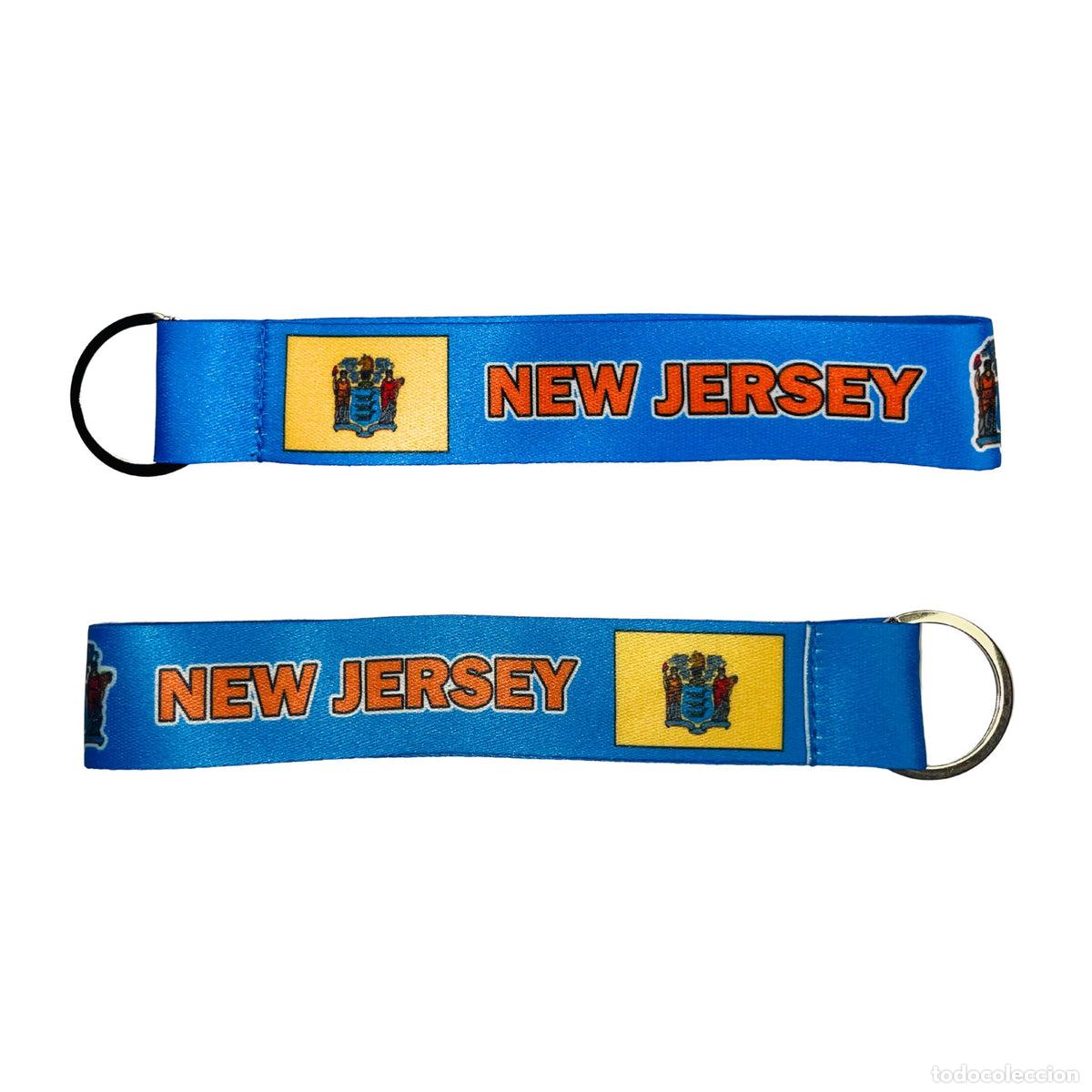Collection of Keychains: Llavero Tela - Bandera Estado New Jersey - USA - K085
