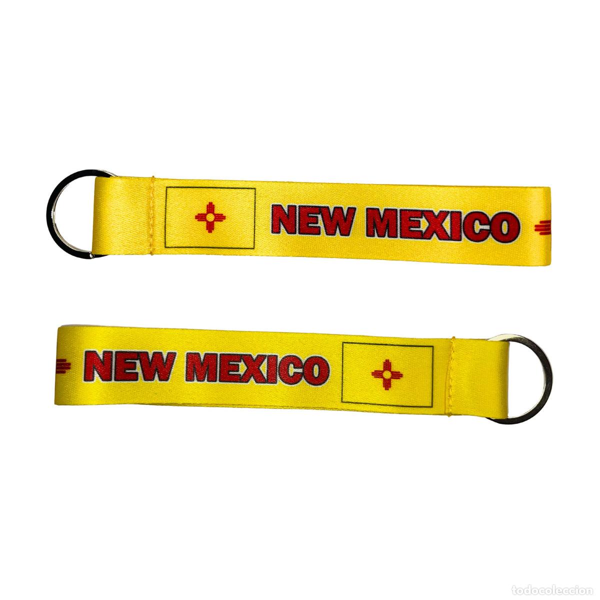 Collection of Keychains: Llavero Tela - Bandera Estado New Mexico - USA - K086