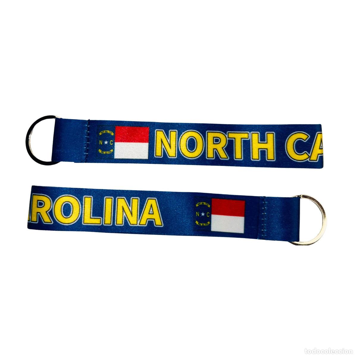 Collection of Keychains: Llavero Tela - Bandera Estado North Carolina - USA - K105