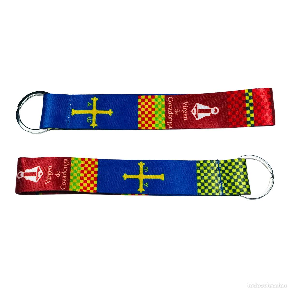 Collection of Keychains: Llavero Tela - Virgen Covadonga Bandera Asturias - K059