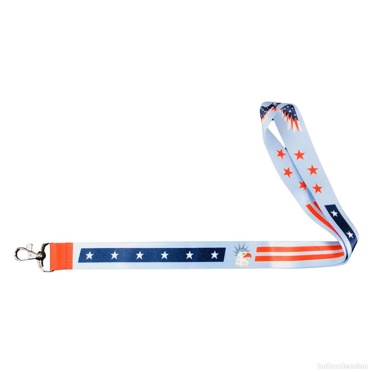 Collection of Keychains: Lanyard - Cinta Cuello - &Aacute;guila Calva Bandera - USA - L110