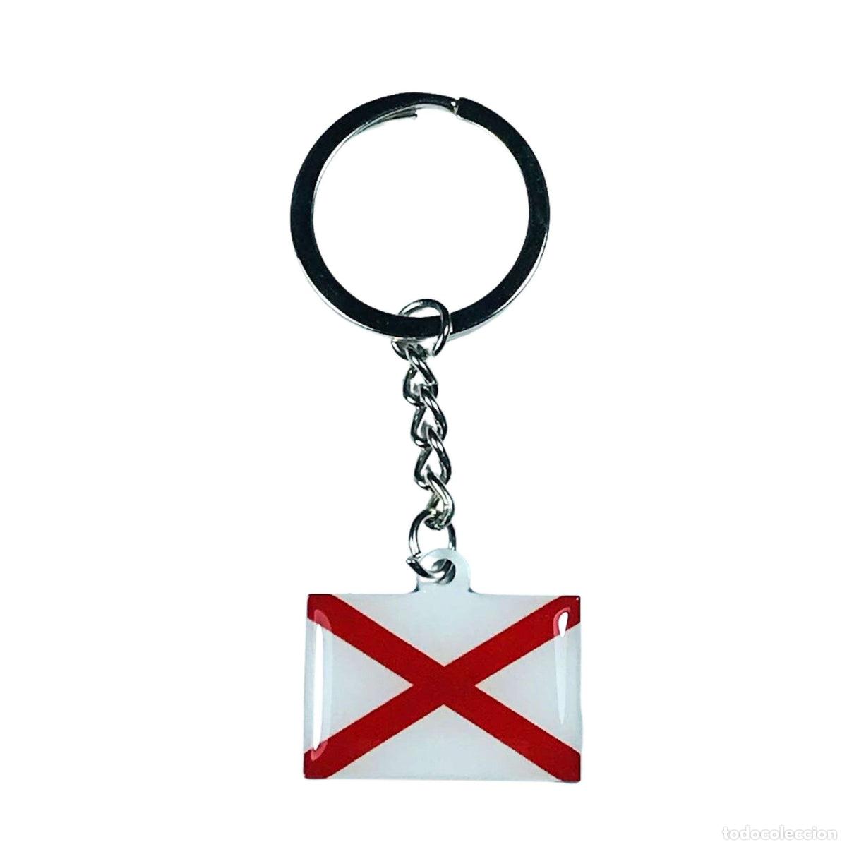 Sammlung von Schl&uuml;sselanh&auml;ngern: Llavero Metal - Bandera Estado Alabama - USA
