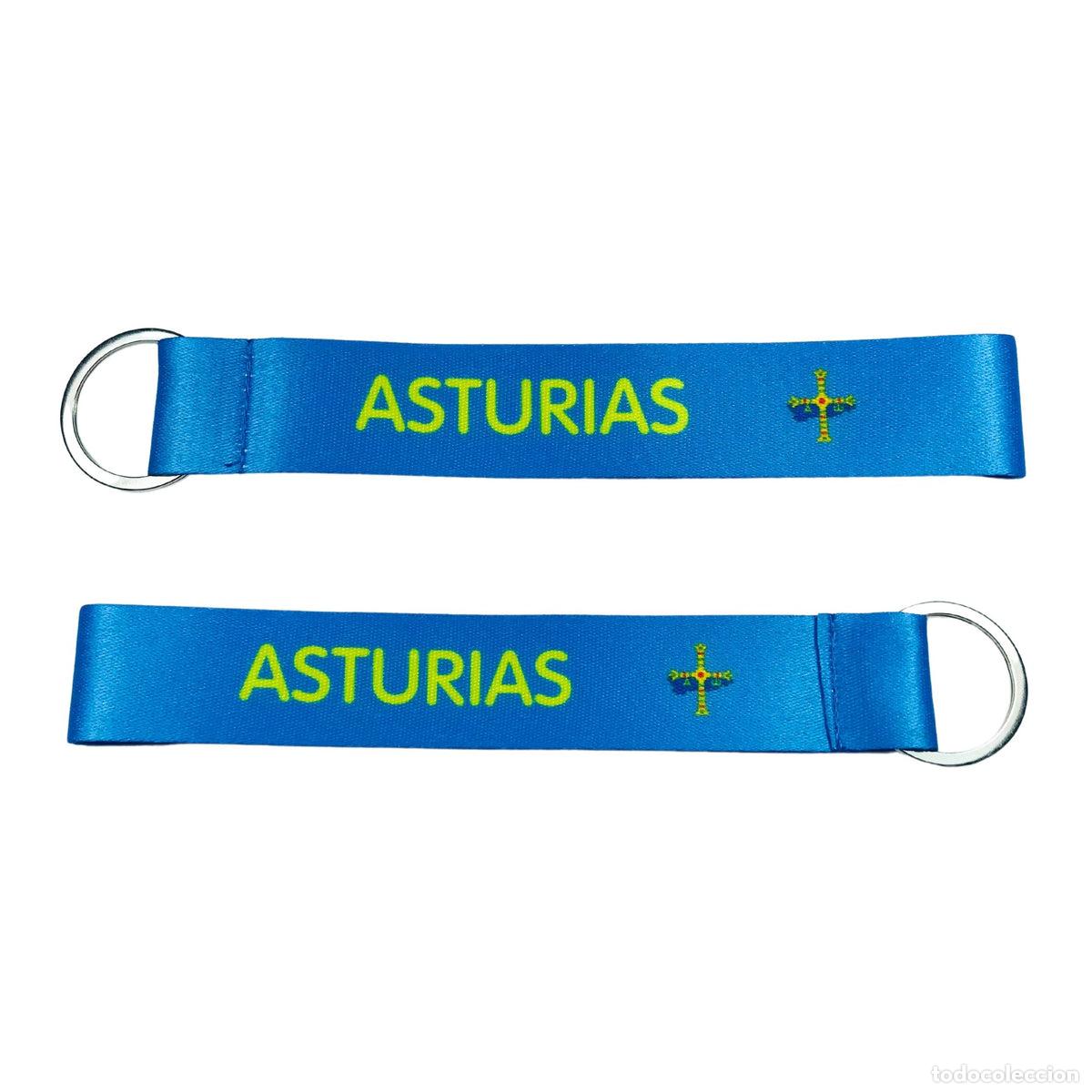 Sammlung von Schl&uuml;sselanh&auml;ngern: Llavero Tela - Bandera Asturias Cruz Victoria - K048