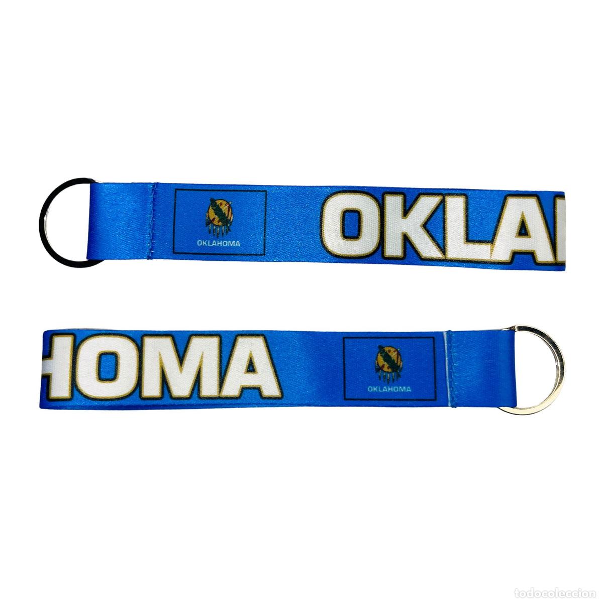 Sammlung von Schl&uuml;sselanh&auml;ngern: Llavero Tela - Bandera Estado Oklahoma - USA - K108
