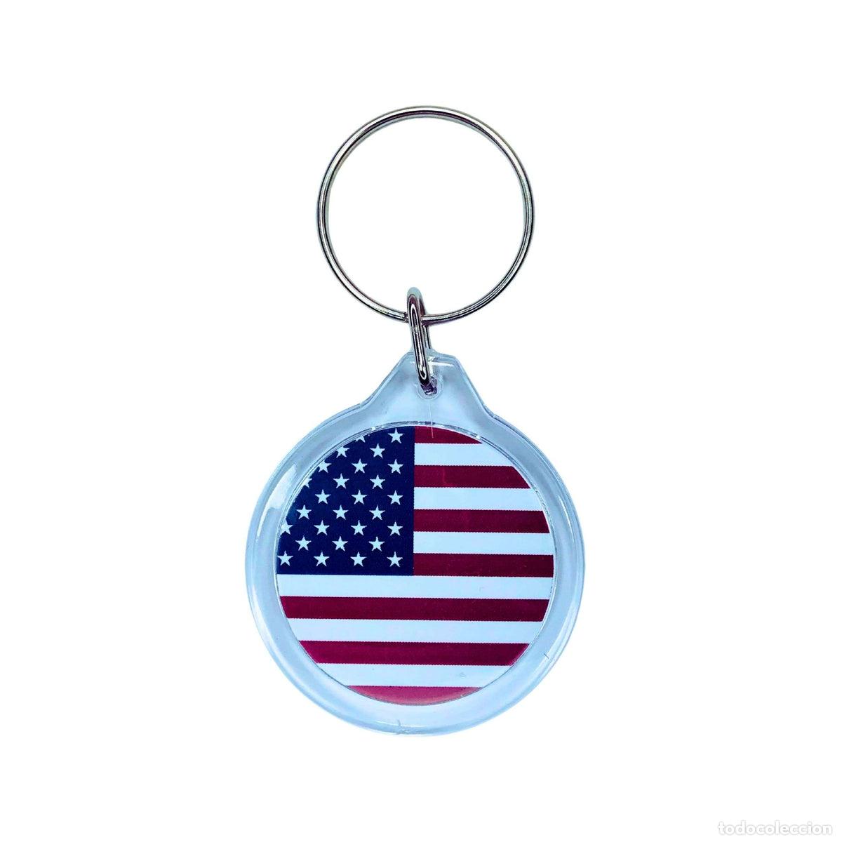 Collection of Keychains: Llavero Acr&iacute;lico Redondo - Bandera United States - USA