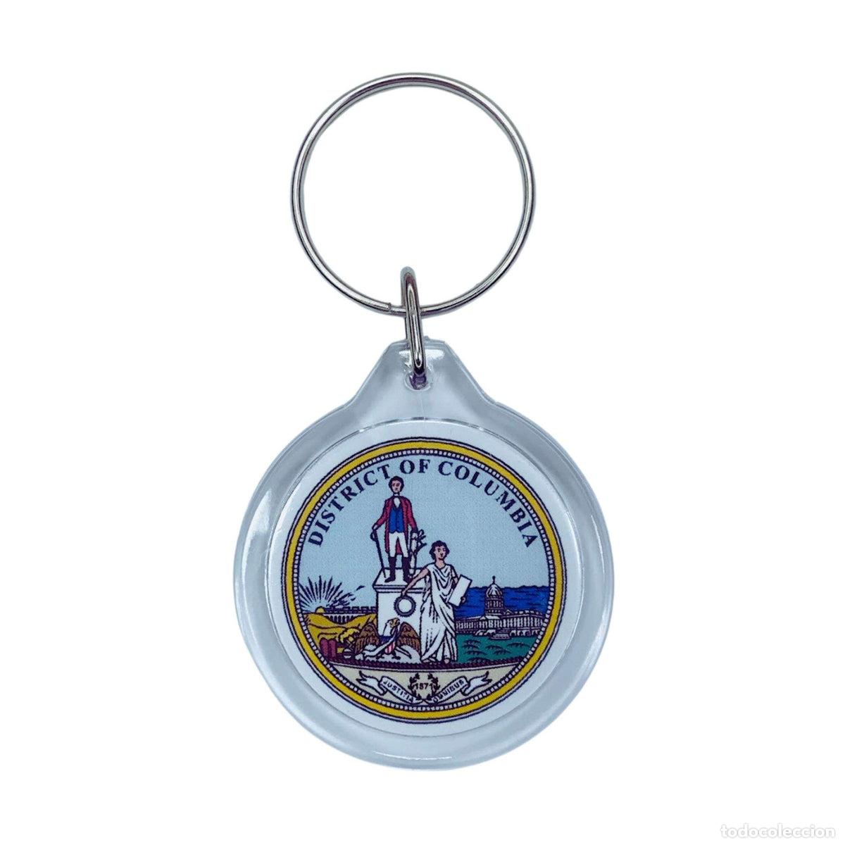 Collection of Keychains: Llavero Acr&iacute;lico Redondo- Escudo District Of Columbia - USA