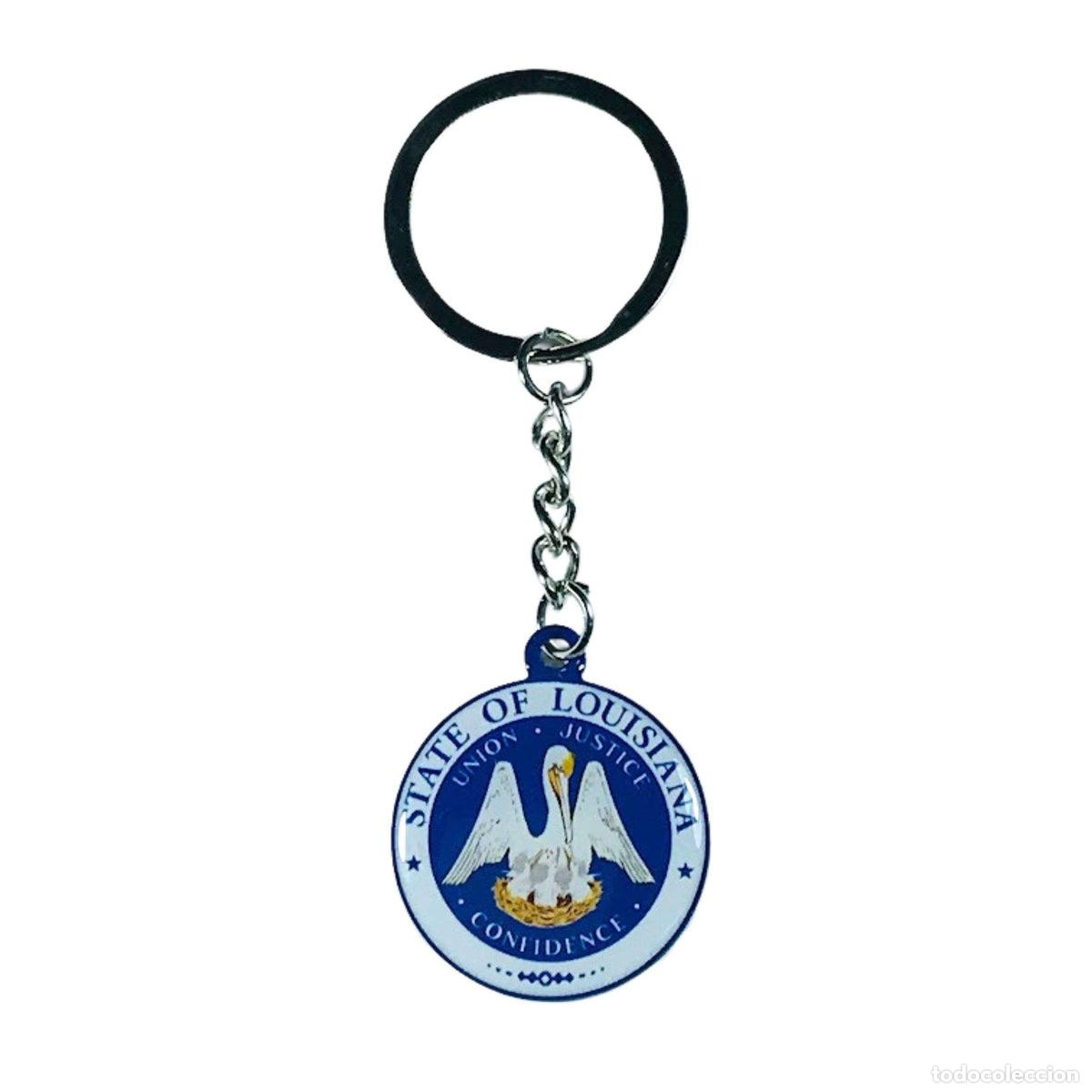 Colecionismo de porta-chaves: Llavero Metal - Escudo Estado Louisiana - USA