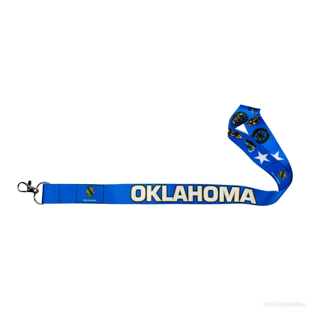 Coleccionismo de llaveros: Lanyard - Cinta Cuello - Bandera Estado Oklahoma - USA - L108