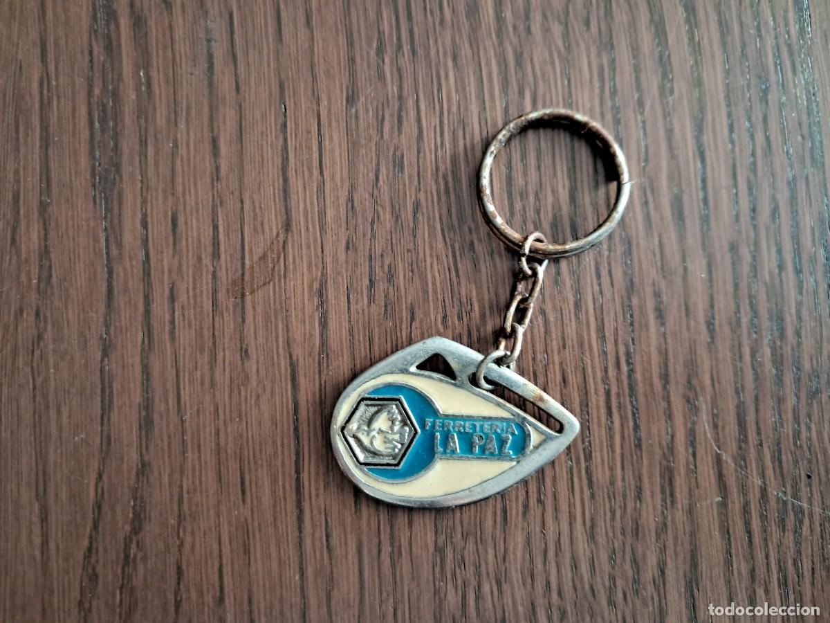 Colecionismo de porta-chaves: llavero de metal de publicidad, Ferreter&iacute;a La Paz, Andaluc&iacute;a.
