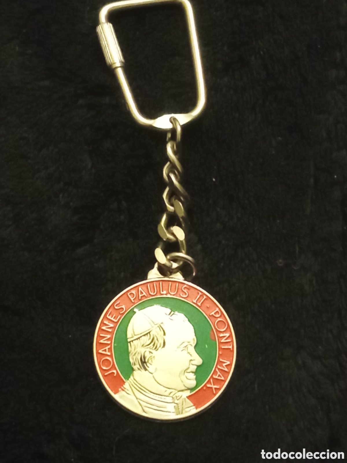 Coleccionismo de llaveros: Bonito llavero a Doble cara del Papa Juan Pablo II y Roma