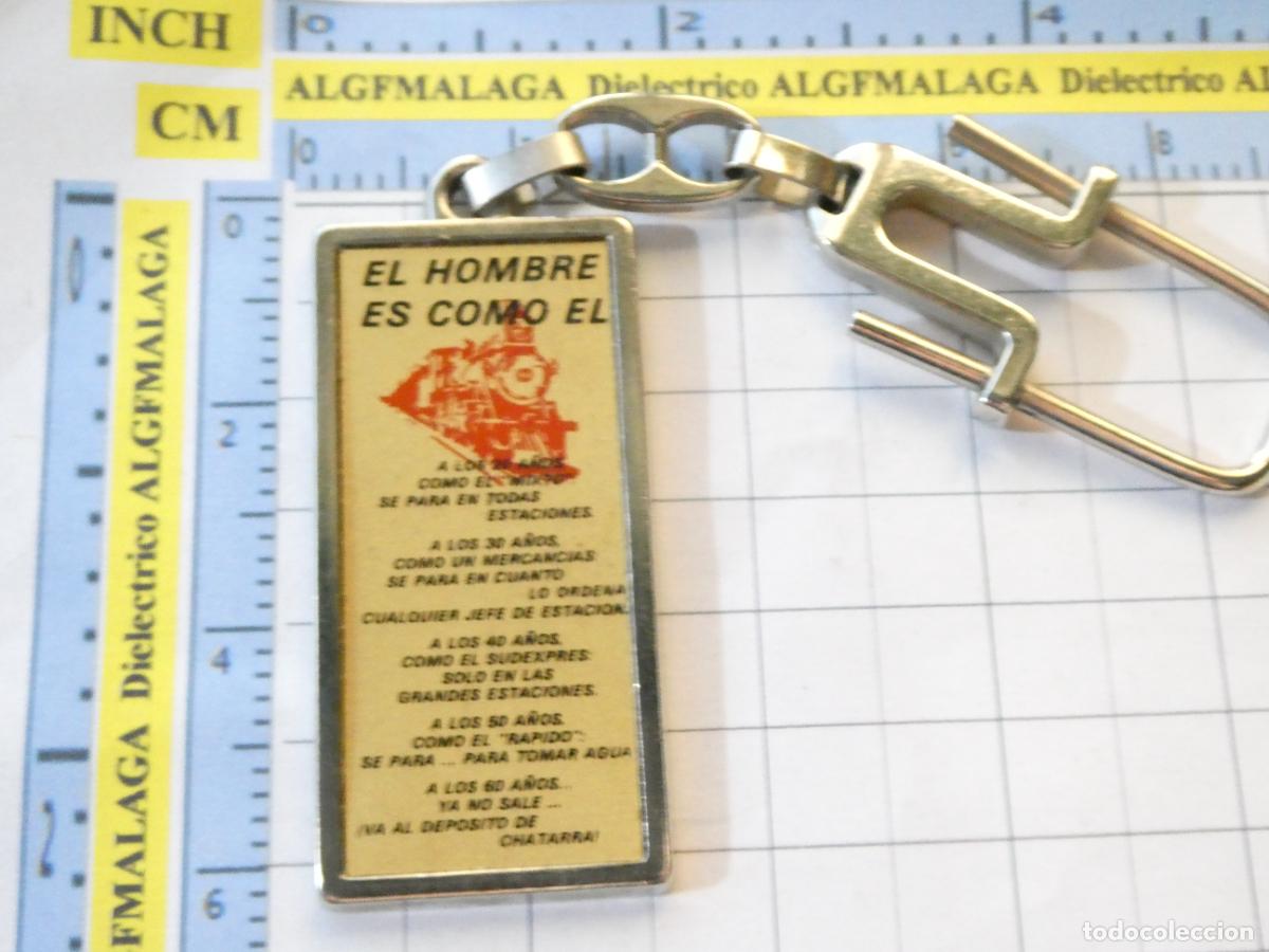 Coleccionismo de llaveros: LLAVERO HUMOR EL HOMBRE ES COMO EL FERROCARRIL TREN LOCOMOTORA.