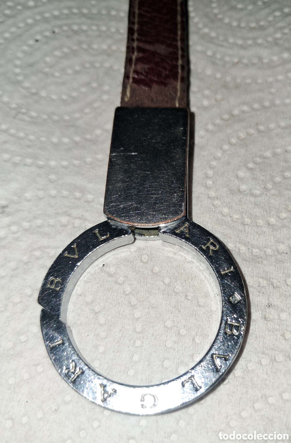 Coleccionismo de llaveros: LLAVERO PUBLICIDAD BULGARI METAL Y CUERO