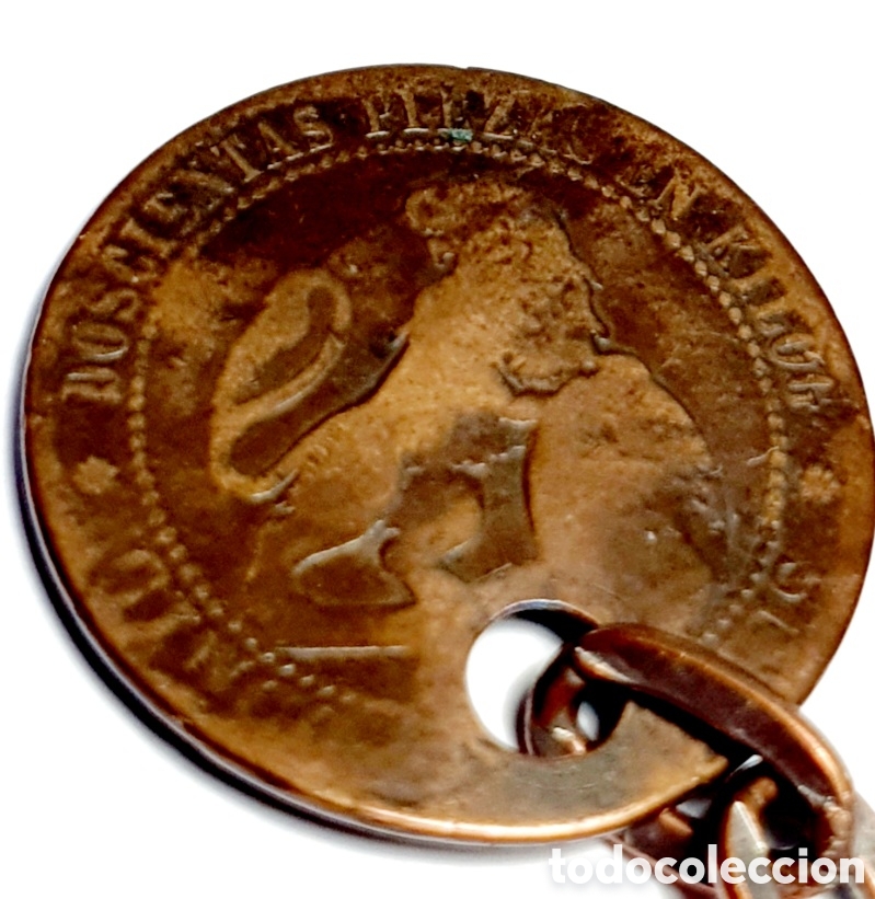 Collection of Keychains: LLAVERO MONEDA DE CINCO C&Eacute;NTIMOS 1870