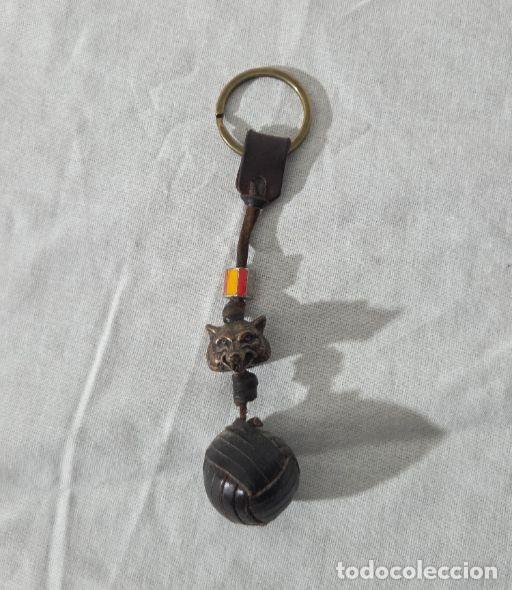 Coleccionismo de llaveros: Llavero de plata 925, bronce y cuero - Foto 1