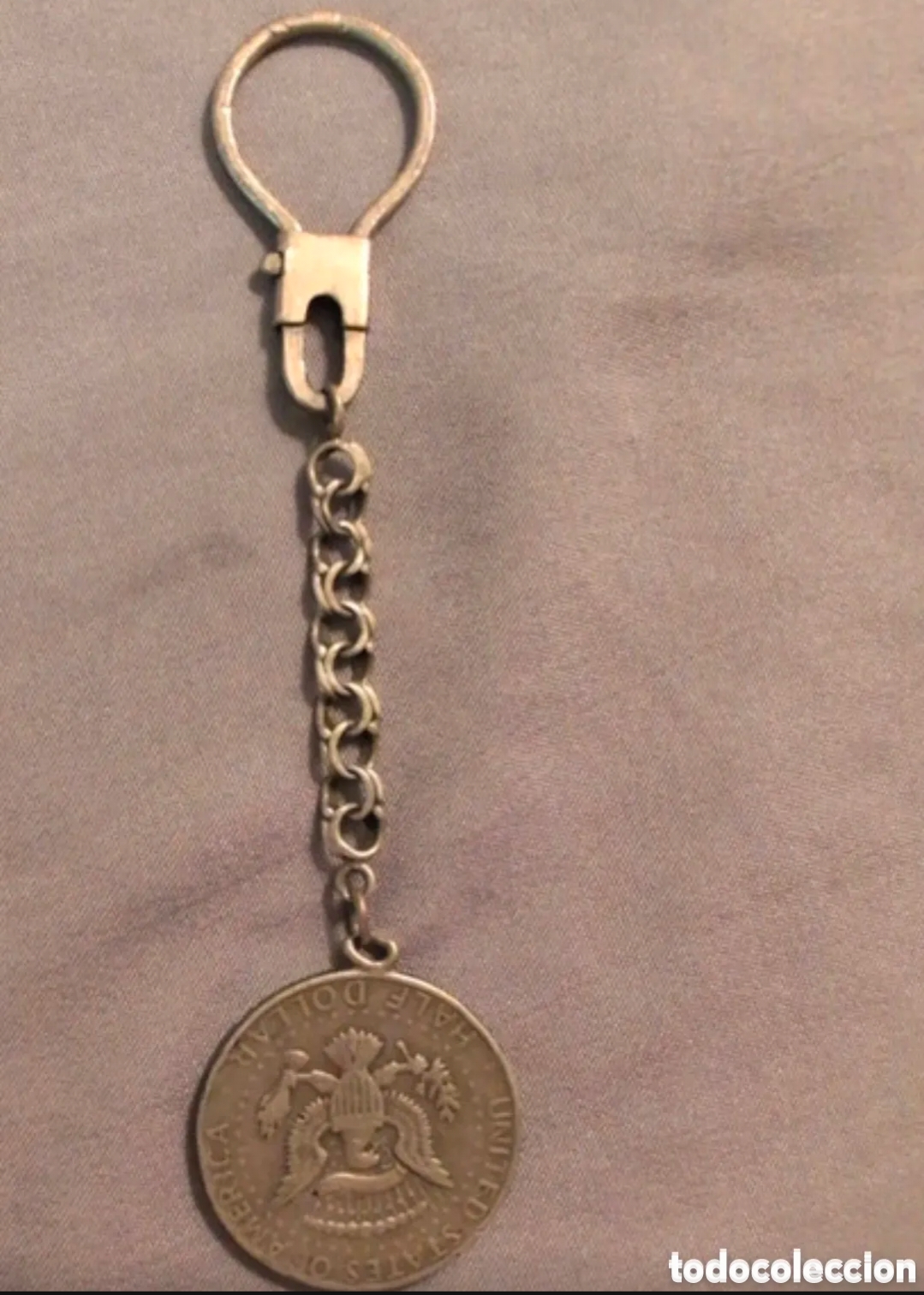 Coleccionismo de llaveros: Llavero antiguo moneda kennedy - Foto 2