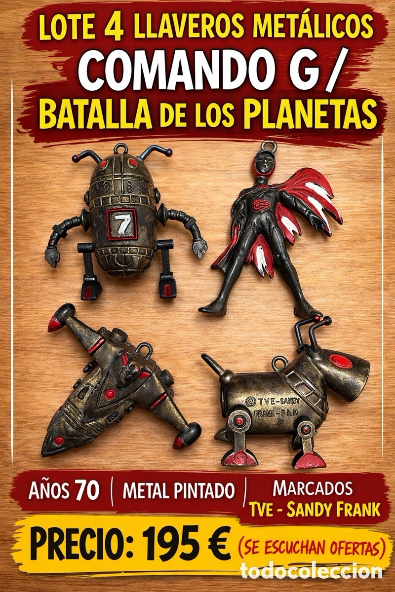 Coleccionismo de llaveros: 4 llaveros comando g - Foto 1