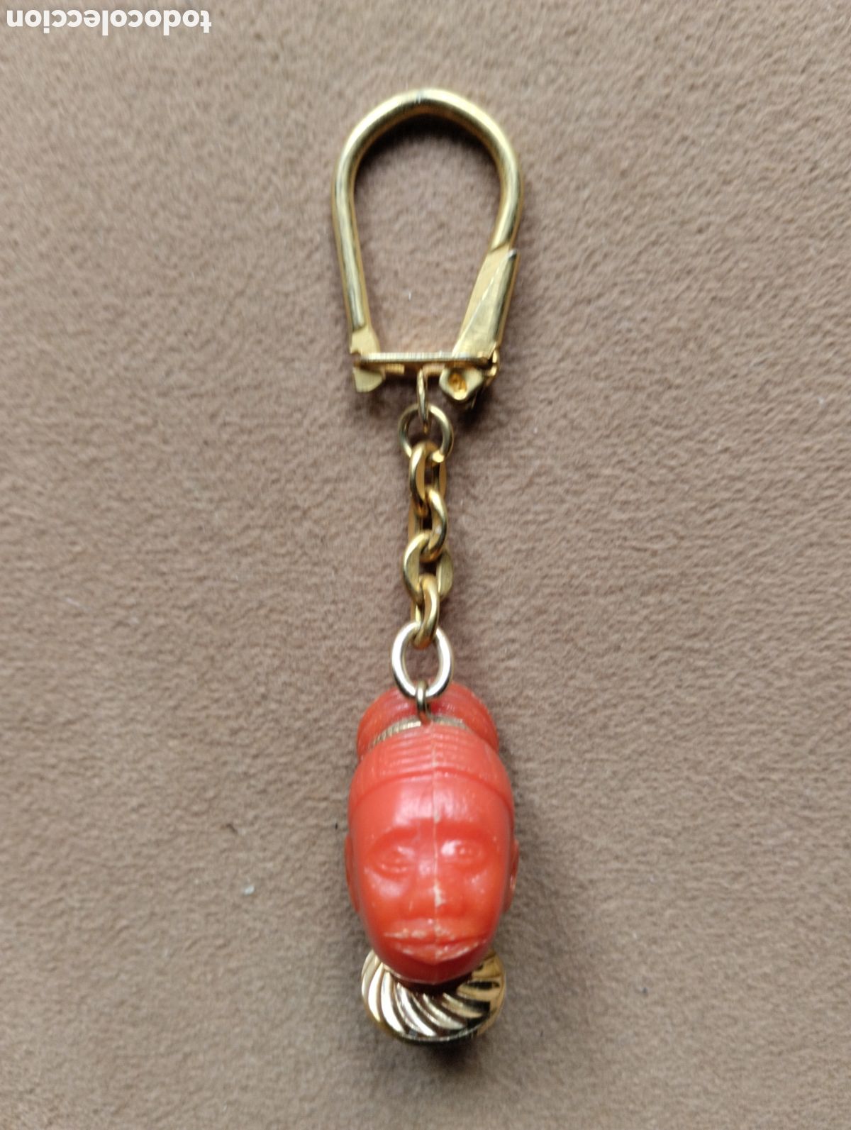 Coleccionismo de llaveros: Llavero antiguo cabeza africana