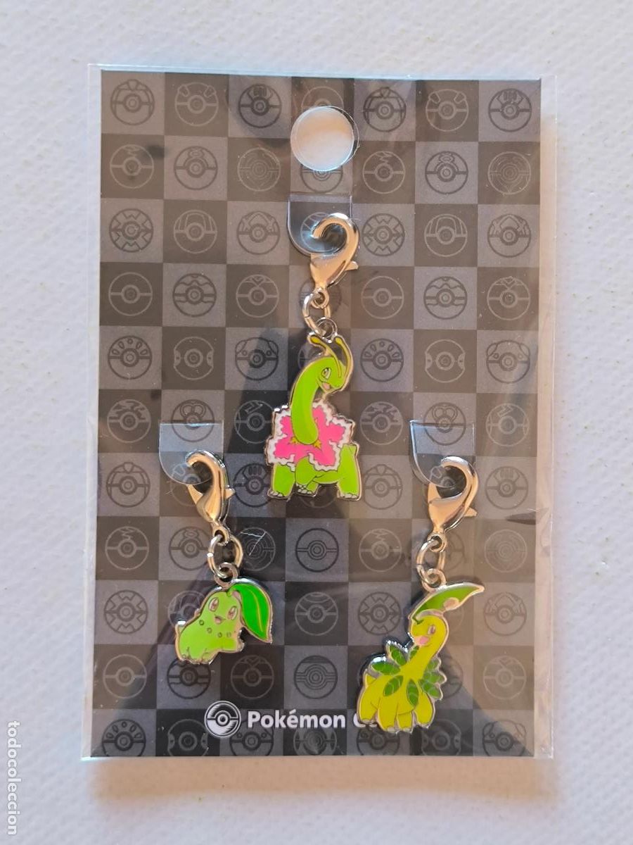 Coleccionismo de llaveros: LLAVEROS POKEMON CENTER - CHIKORITA, BAYLEEF Y MEGANIUM - # 152, # 153 Y # 154 - METAL CHARM (&Ntilde;7C#w)