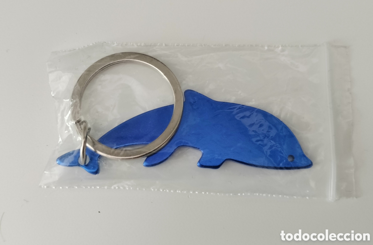 Coleccionismo de llaveros: LLAVERO ABRIDOR METAL DELF&Iacute;N AZUL. NUEVO.
