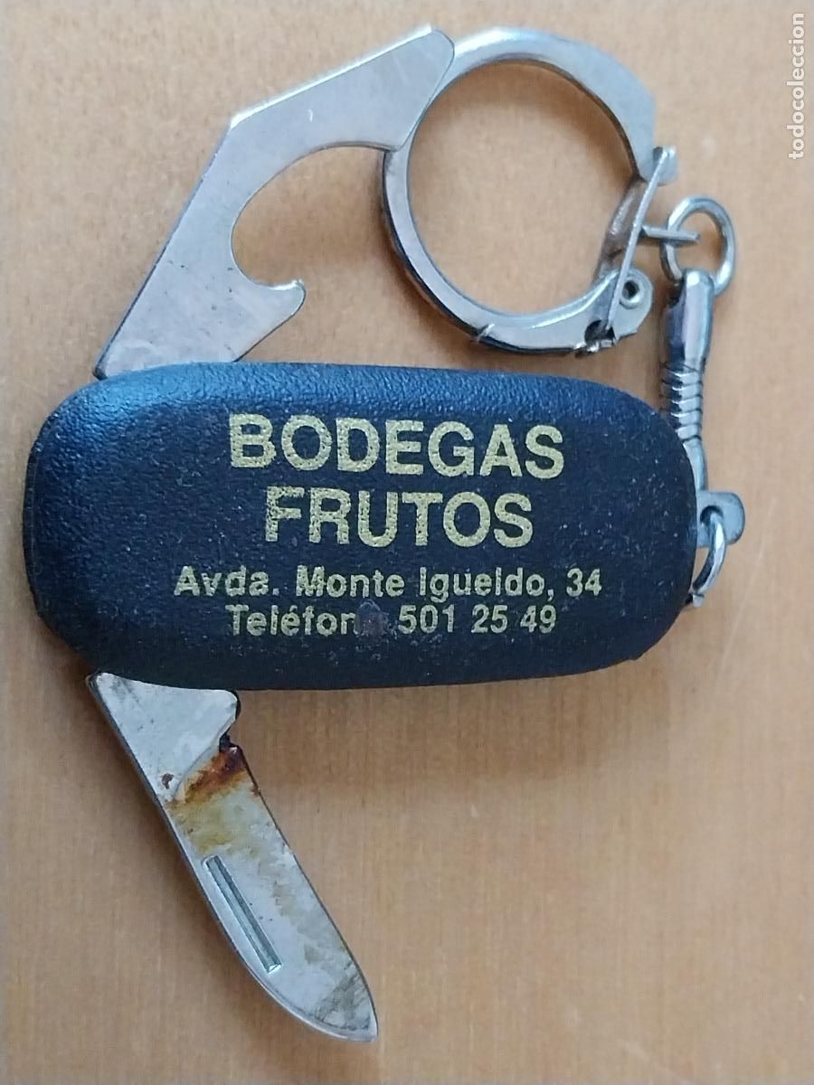 Coleccionismo de llaveros: NAVAJA MULTIUSO LLAVERO PUBLICIDAD BODEGAS FRUTOS 3CMS DE HOJA A&Ntilde;OS 80