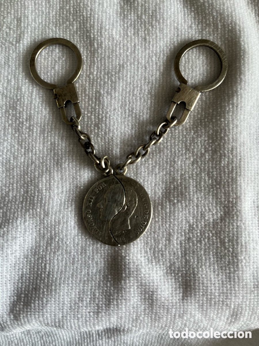 Coleccionismo de llaveros: Pareja de llaveros moneda Alfonso XII 1882