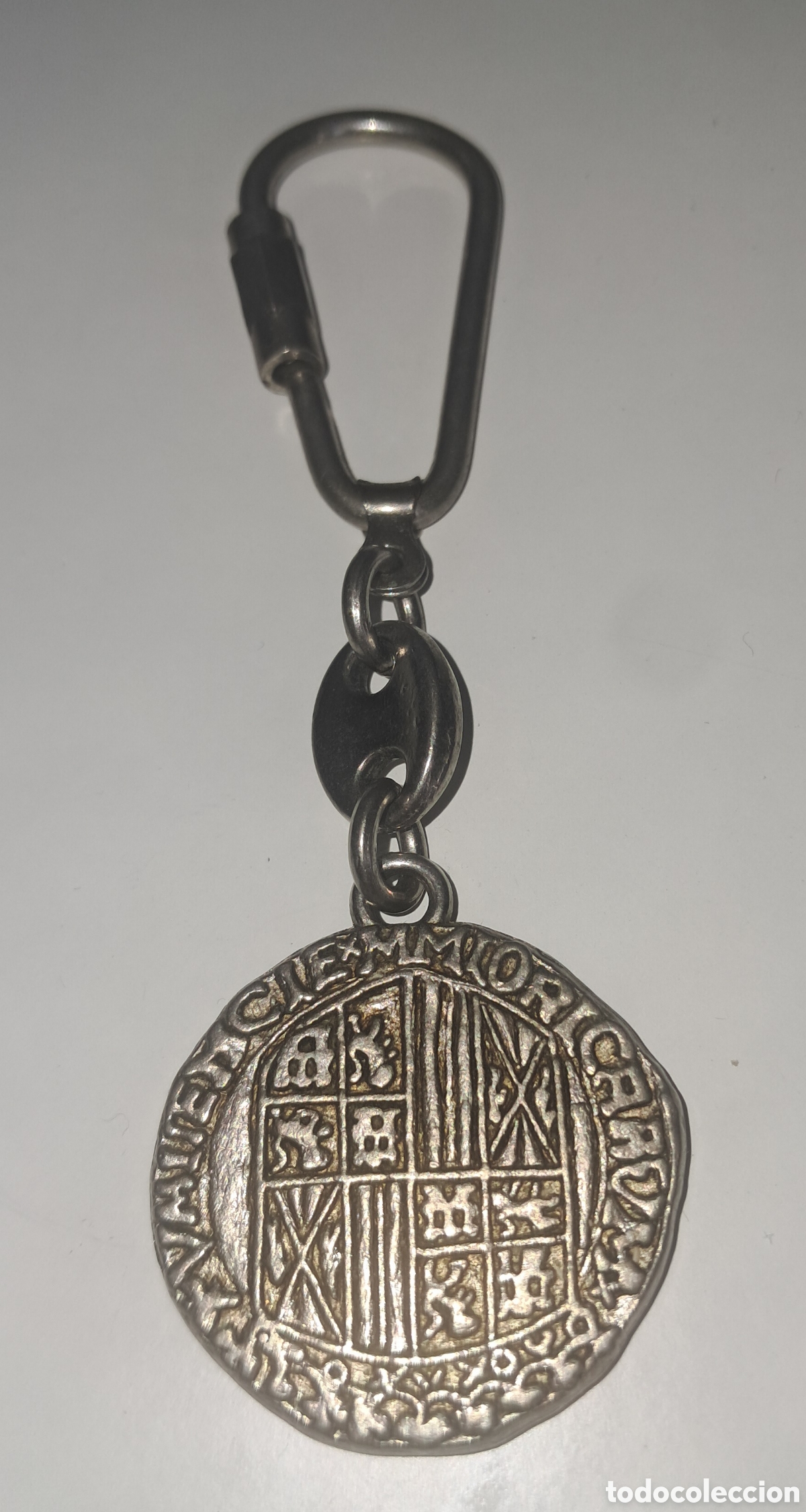 Coleccionismo de llaveros: LLAVERO R&Eacute;PLICA MONEDA REYES CAT&Oacute;LICOS Y ESCUDO