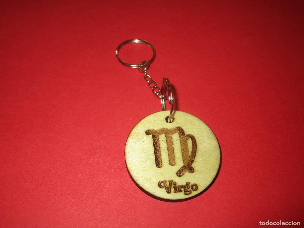 Coleccionismo de llaveros: LLAVERO VIRGO MADERA NATURAL - SIGNO DEL ZODIACO - ARTESANAL - REGALO