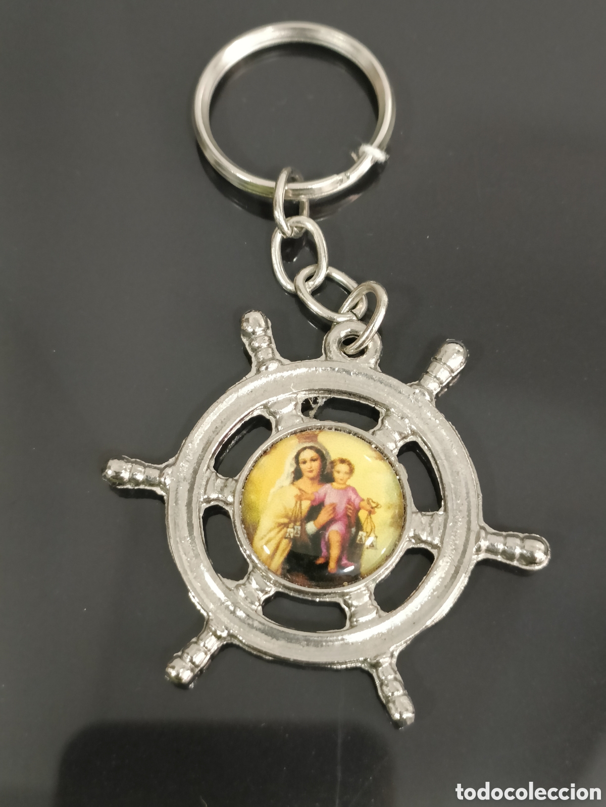 Coleccionismo de llaveros: Vintage llavero tim&oacute;n Virgen del Carmen