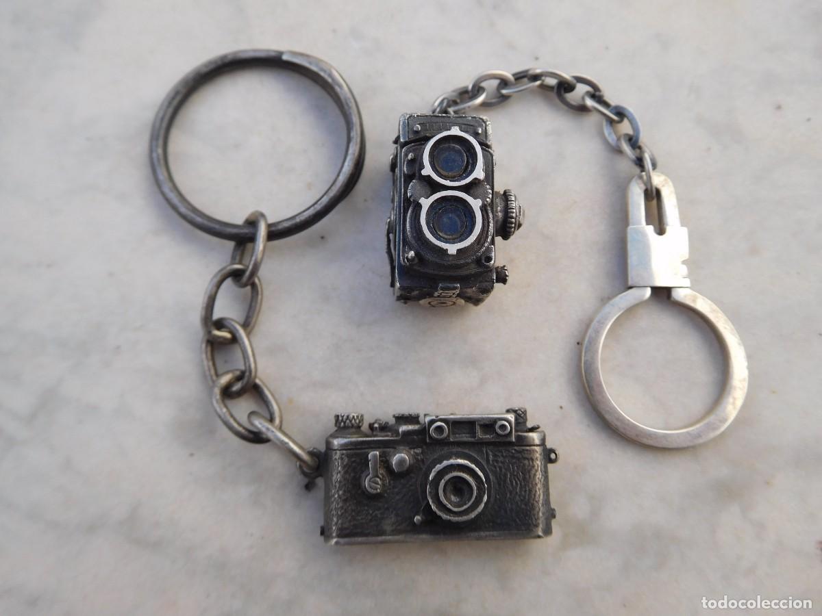 Collectionnisme de portes-cl&eacute;s: 2 Llaveros de plata c&aacute;maras de fotos Leica y Rolleiflex
