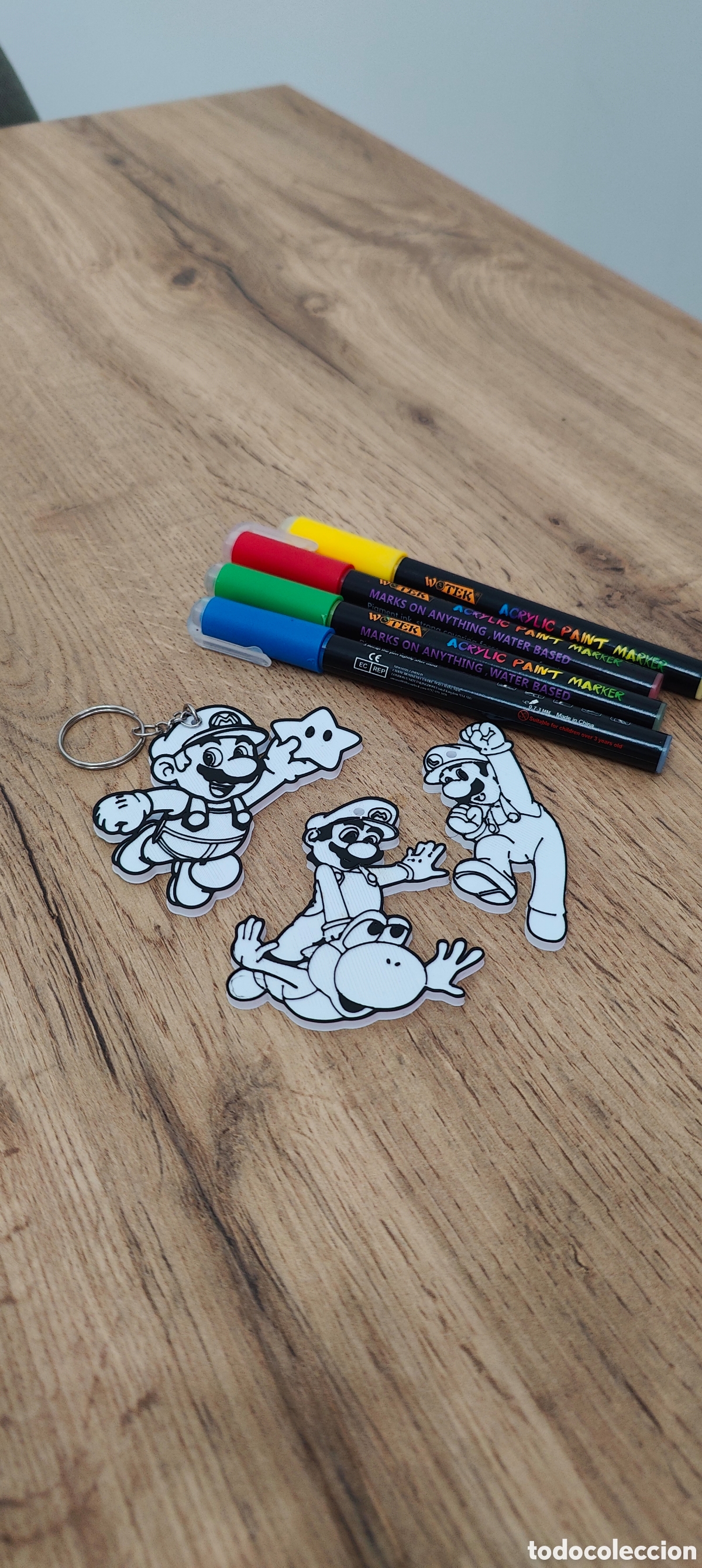 Coleccionismo de llaveros: Llaveros Mario Bros para pintar con rotuladores
