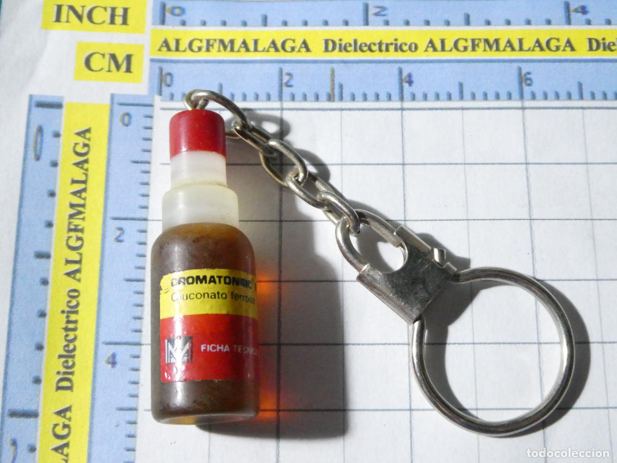 Coleccionismo de llaveros: LLAVERO DE MINIATURAS FIGURITAS. BOTE FRASCO CROMATONBIC FERRO BOTELLITA