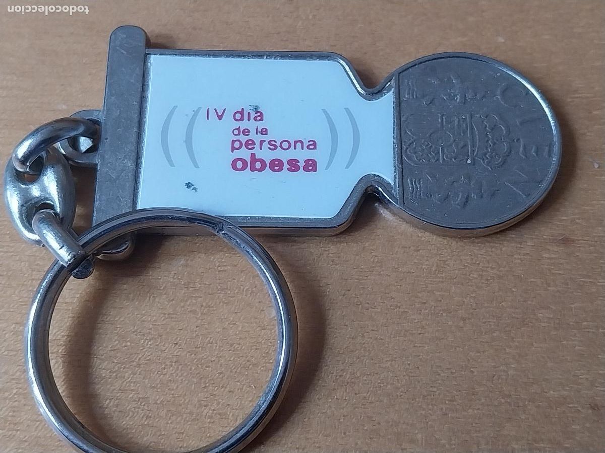 Coleccionismo de llaveros: PERSONA OBESA LLAVERO CARROS COMPRA FICTICIO MONEDA 100 PTAS