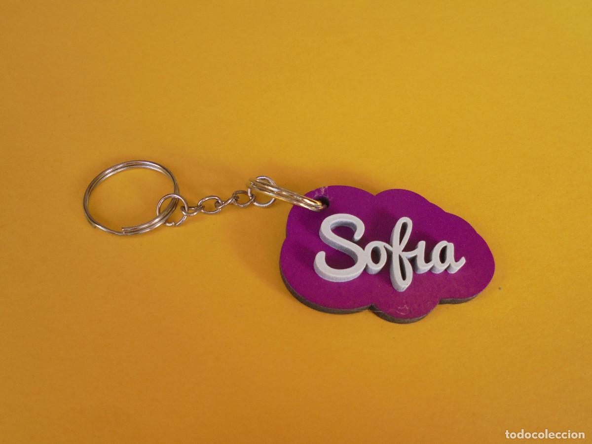 Coleccionismo de llaveros: LLAVERO PERSONALIZADO CON NOMBRE EN MADERA - SOFIA - PINTADO A MANO - REGALO ORIGINAL
