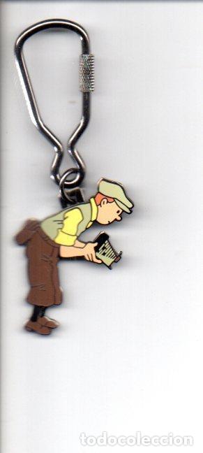 Coleccionismo de llaveros: V49183: Llavero metalico de la figura de Tintin con camara fotografica