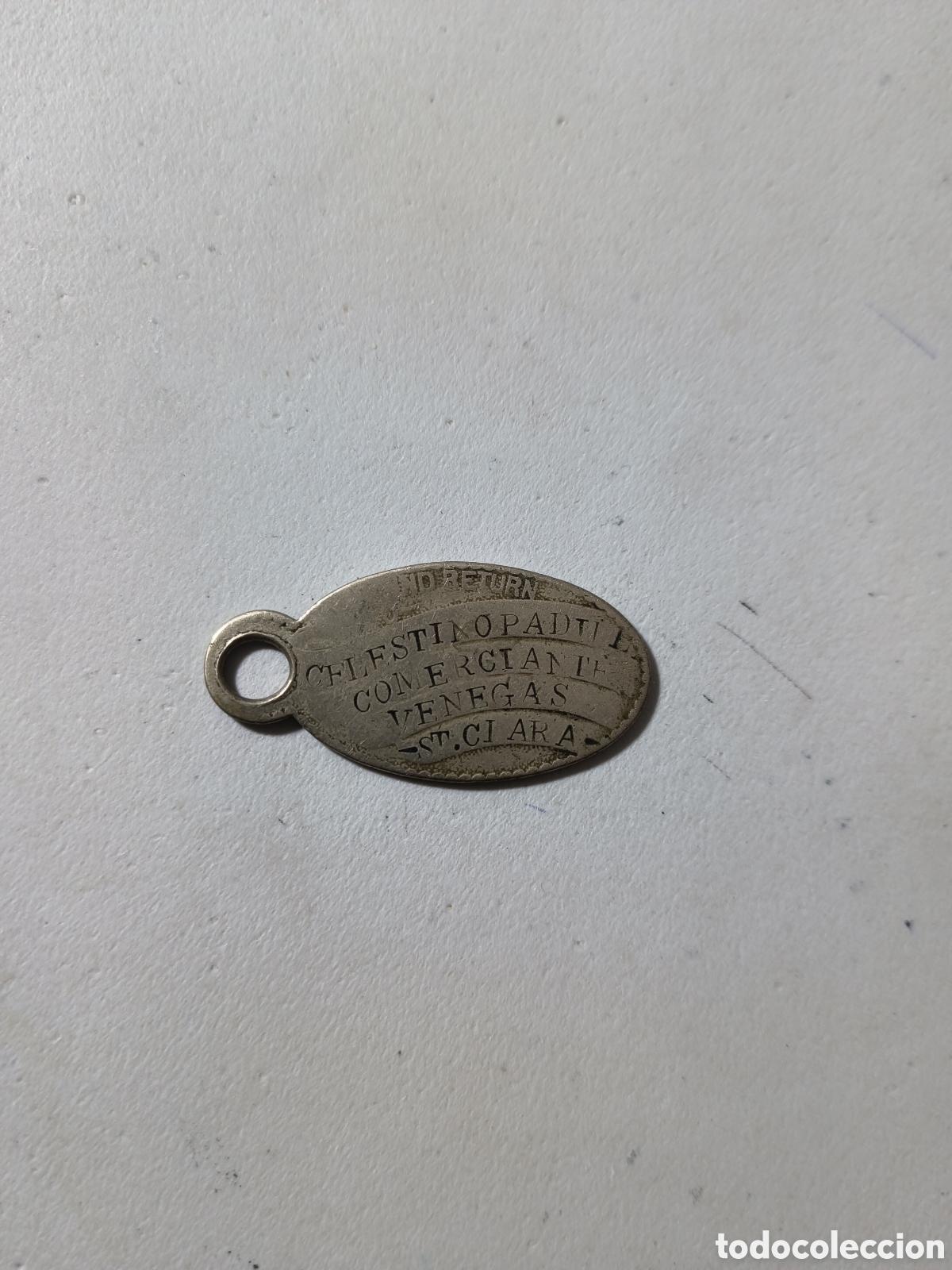 Coleccionismo de llaveros: Cuba,t&iacute;pico llavero no me olvides ,comerciante Santa Clara ,a&ntilde;o 1937