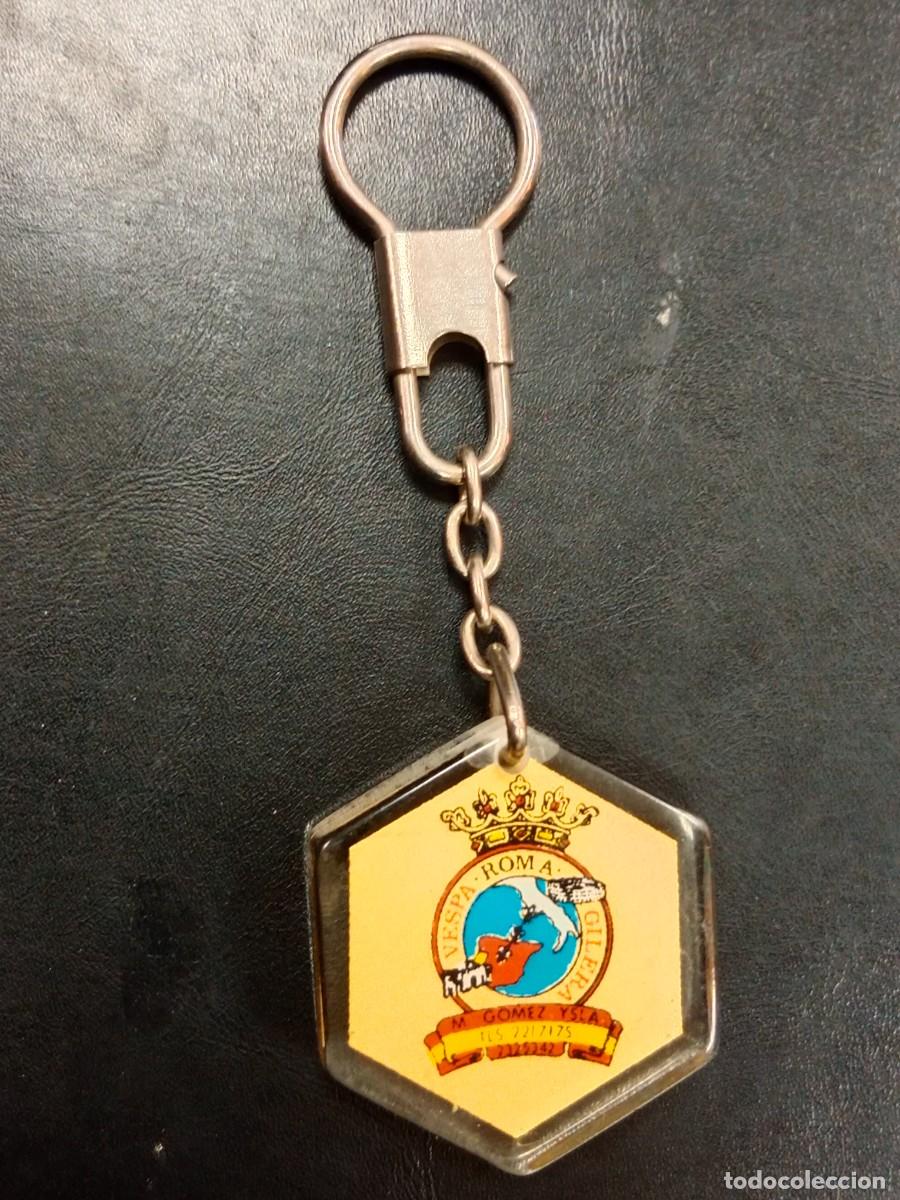 Coleccionismo de llaveros: RARO LLAVERO CLUB VESPA ESPA&Ntilde;A - VESPA GILERA ROMA -MADRID M. GOMEZ YSLA - METACRILATO - A&Ntilde;OS 70/80