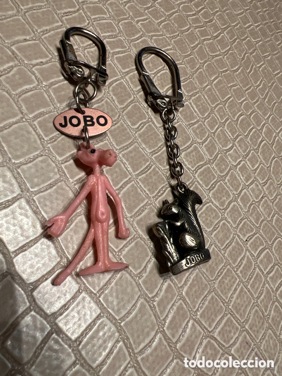 Coleccionismo de llaveros: DOS LLAVEROS JOBO PANTERA ROSA Y ARDILLA A&Ntilde;OS 70