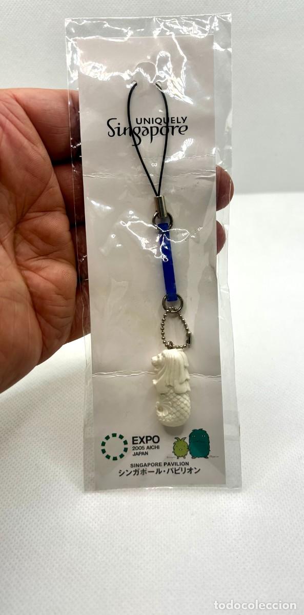 Coleccionismo de llaveros: 3725.Llavero conmemorativo (strap) del Merlion, el s&iacute;mbolo nacional de Singapur