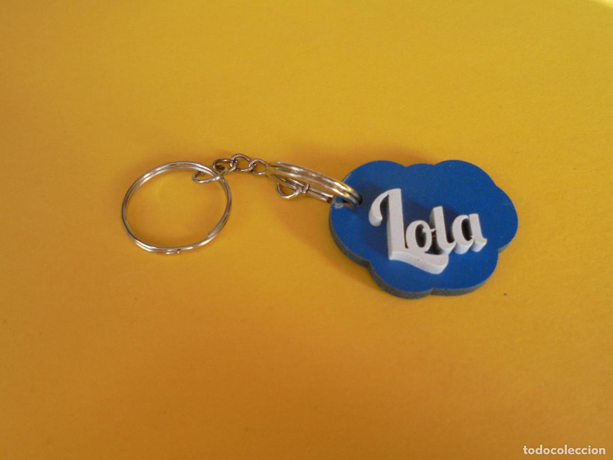 Collection of Keychains: LLAVERO PERSONALIZADO CON NOMBRE EN MADERA - LOLA - PINTADO A MANO - REGALO ORIGINAL